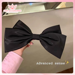 Kẹp tóc nơ lụa bản lớn 26cm phom cứng siêu to có màu trắng tinh Y152