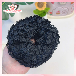 Scrunchies ren to xòe nhiều lớp mềm mại, sang chảnh cho bạn gái K010