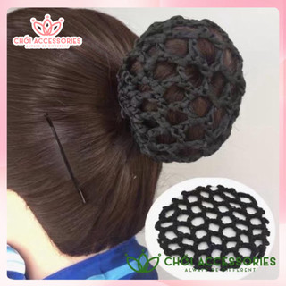 Chụp lưới búi tóc, búi lưới tóc phụ kiện công sở để gắn cùng cặp có màu nâu Chồi accessories H22