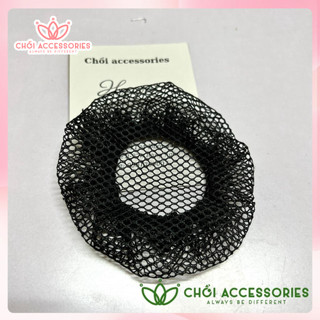 Chụp lưới búi tóc, búi lưới tóc phụ kiện công sở để gắn cùng cặp có màu nâu Chồi accessories H22