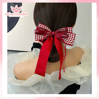 Cặp tóc nơ caro, kẹp tóc nữ tính phối màu thanh nhã Chồi accessories phong cách tiểu thư Y144