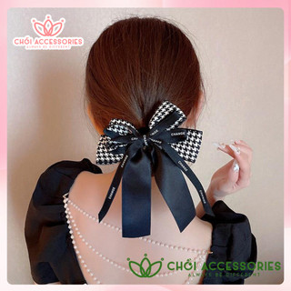 Cặp tóc nơ caro, kẹp tóc nữ tính phối màu thanh nhã Chồi accessories phong cách tiểu thư Y144