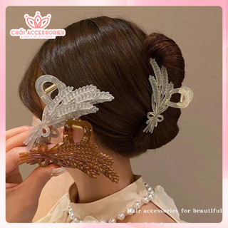 Cặp tóc chéo nhựa bông lúa cúi đầu mẫu mới sang chảnh Chồi accessories K067