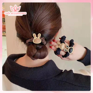 Buộc tóc vải Chồi accessories, scrunchies co giãn hình thỏ xinh xắn dễ thương - K036