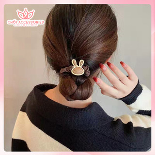 Buộc tóc vải Chồi accessories, scrunchies co giãn hình thỏ xinh xắn dễ thương - K036