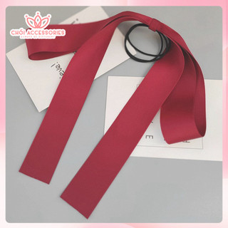 Dây buộc tóc nơ lụa rủ dài bản to đáng yêu Chồi accessories, dây cột tóc nơ lớn cho bạn gái cá tính - Y243