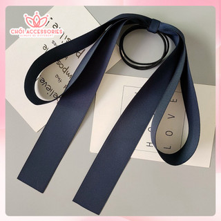 Dây buộc tóc nơ lụa rủ dài bản to đáng yêu Chồi accessories, dây cột tóc nơ lớn cho bạn gái cá tính - Y243