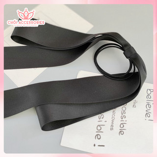 Dây buộc tóc nơ lụa rủ dài bản to đáng yêu Chồi accessories, dây cột tóc nơ lớn cho bạn gái cá tính - Y243