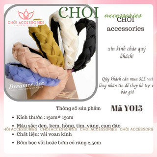 Bờm tóc tết voan bản to nữ Chồi accessories, băng đô voan bện kiểu mấn bản lớn tiểu thư Y015