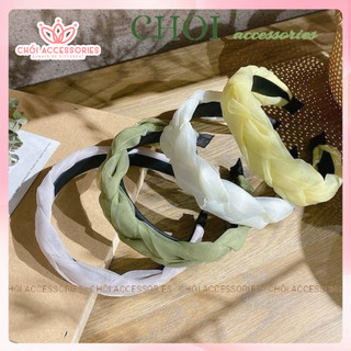 Bờm tóc tết voan bản to nữ Chồi accessories, băng đô voan bện kiểu mấn bản lớn tiểu thư Y015
