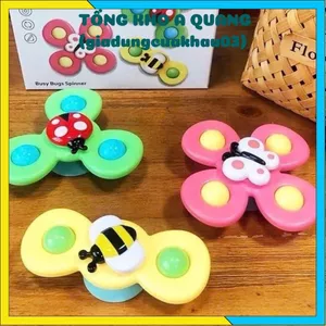 ĐỒ CHƠI CHONG CHÓNG QUAY HÌNH CÔN TRÙNG - Hộp 3 Con Quay Đáng Yêu Cho Bé Trai Bé Gái,Set 3 Con Quay Spinner Dính Tường