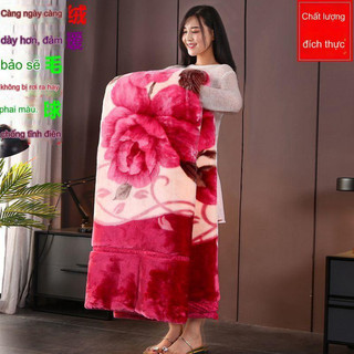 Chăn mền HiLOGI tuyết nhung 3.5kg, dài 1m9x2m1, dày 2 lớp, bông cotton mềm mịn, mùa đông 2mx2m.