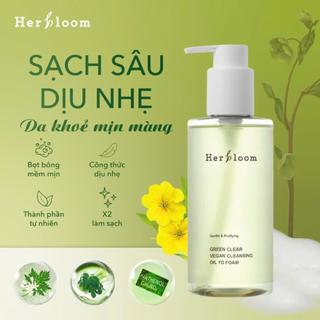 Sữa Rửa Mặt Green Clear Vegan Cleansing Oil To Foam Elixinhstore, Sữa Rửa Mặt Khiêm Tẩy Trang