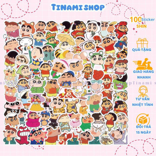 100 Sticker Shin Cậu Bé Bút Chì hình dán trang trí sổ tay điện thoại laptop góc học tập