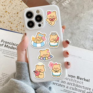 100 sticker gấu bơ dễ thương hình dán trang trí kích thước 3-4cm không trùng lặp cắt sẵn có keo dán