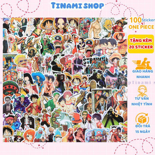 Bộ 100 sticker one piece luffy không trùng nhau tặng kèm 20 sticker dùng trang trí và làm quà tặng