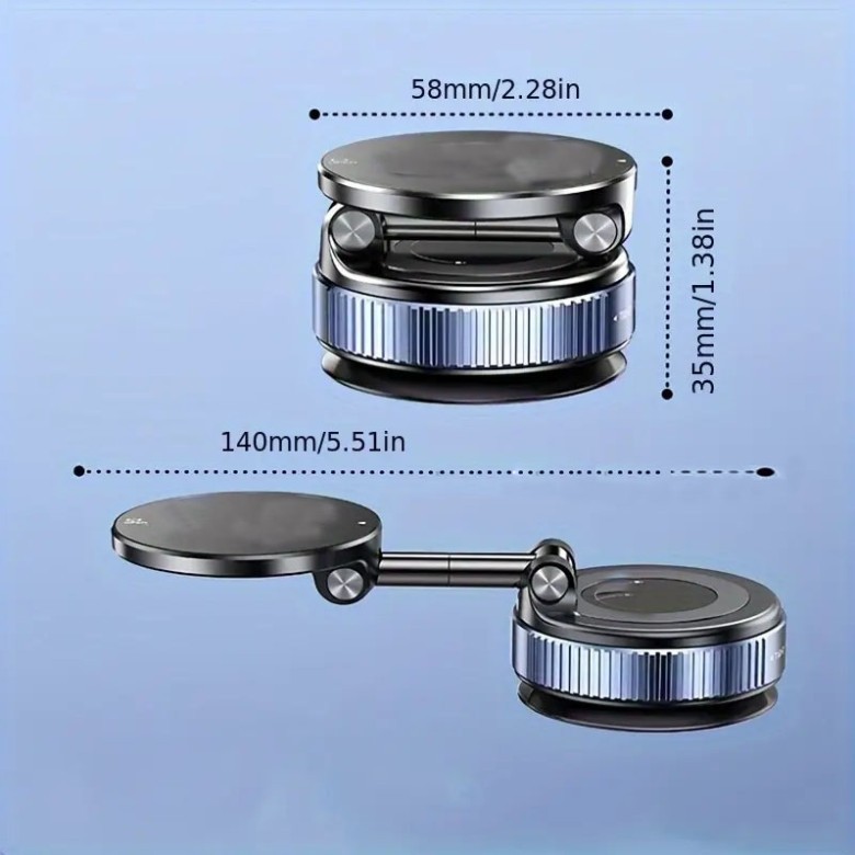 Giá Đỡ Điện Thoại Từ Tính N52 360° Hút Chân Không – Gập Gọn, Điều Chỉnh Góc, Giữ Cực Chắc