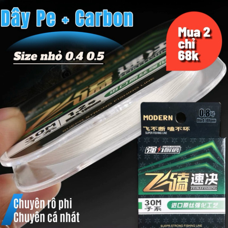 Dây câu cá, Dây thẻo Pe carbon siêu mảnh, siêu mịn chuyên câu rô phi, nhát gatyy
