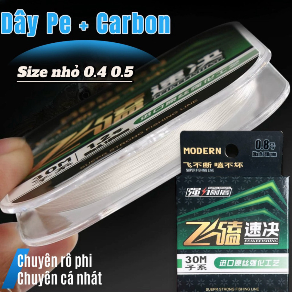 Dây câu cá, Dây thẻo Pe carbon siêu mảnh, siêu mịn chuyên câu rô phi, nhát gatyy