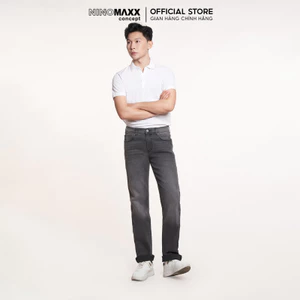 Quần Jean Nam Dáng Suông Ống Đứng Màu Xám Chất Cotton Co Giãn Nhẹ NINOMAXX 2208061