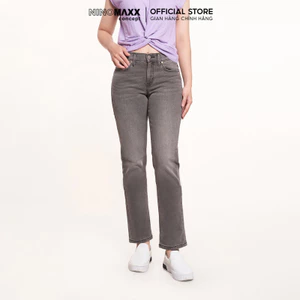 Quần Jean Nữ Cao Cấp Dáng Suông Màu Xám Chất Cotton Co Giãn Thoải Mái NINOMAXX 2208063