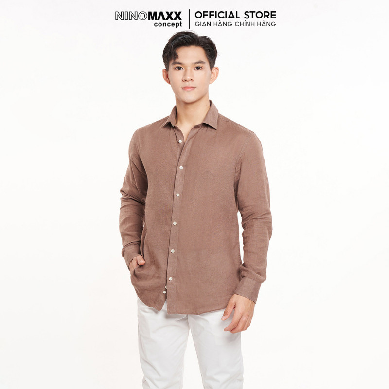 Áo Sơ Mi Nam Tay Dài Chất Liệu Linen NINOMAXX 2311018