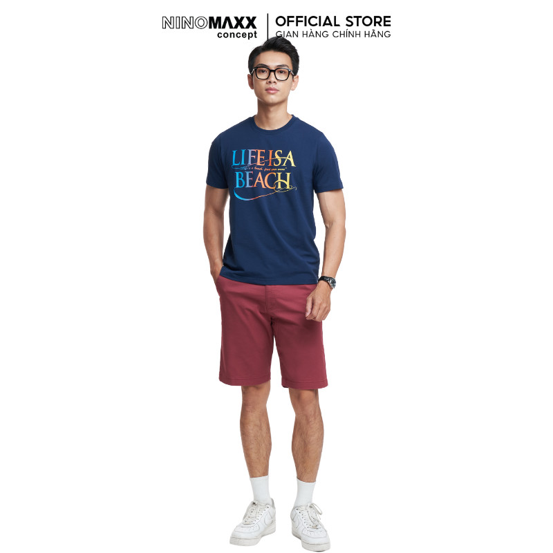 [CÒN XANH DƯƠNG, CAM NHẠT, ĐỎ BẠC ĐÔ]  Quần Short Nam Kaki Chất Cotton Chuẩn Form N&M Thương Hiệu NINOMAXX 2202013