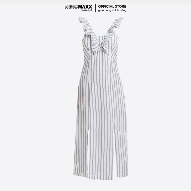 Đầm Linen Hai Dây Kẻ Sọc Dáng Dài N&M Thương Hiệu NINOMAX 2002023