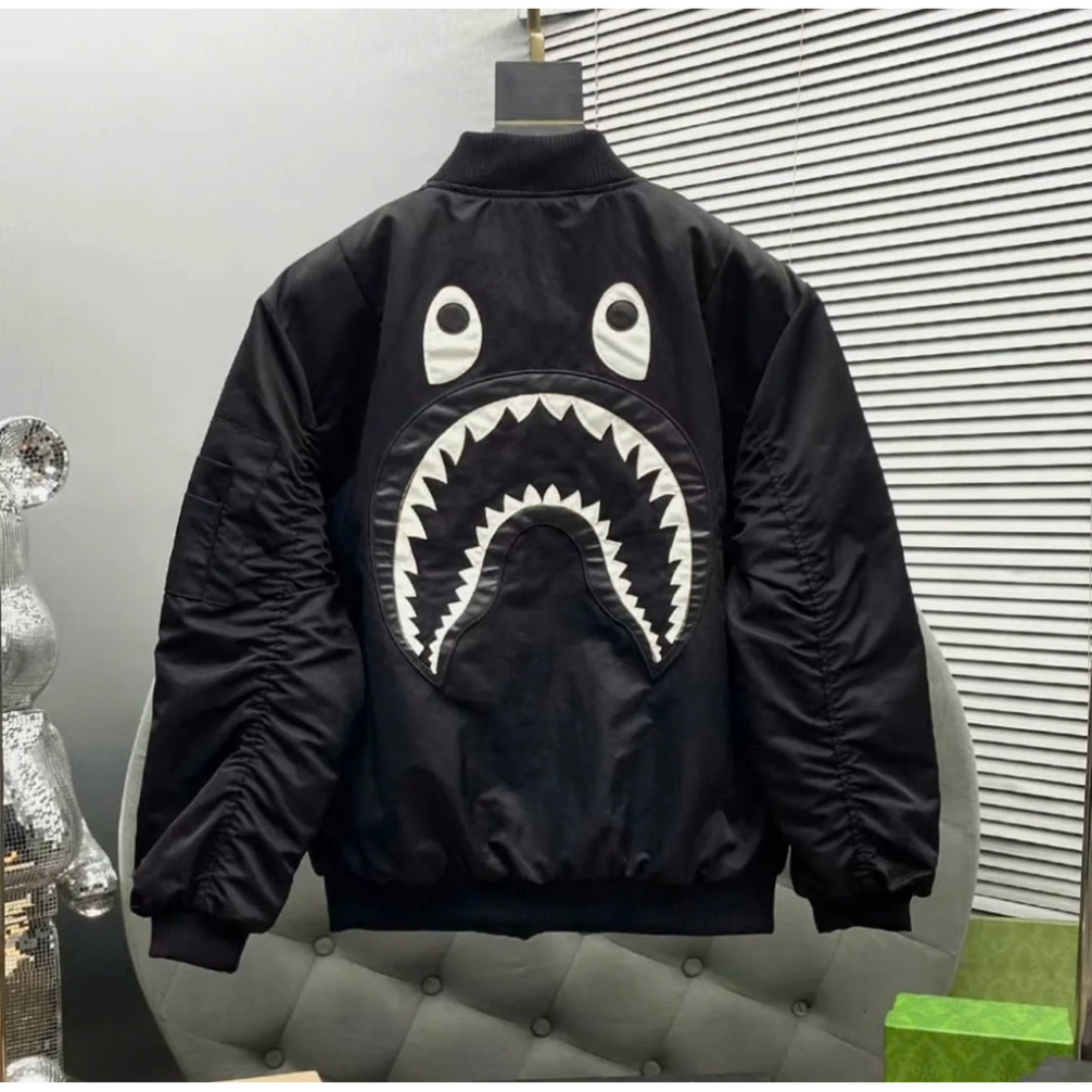 Áo khoác gió bomber in hình cá mập chất vải gió 2 lớp dành cho nam nữ from unisex Hot Trend 2025