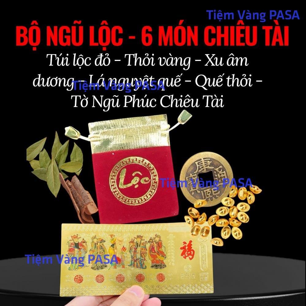 <RƯỚC LỘC> <Có Hướng Dẫn> Set Ngũ Lộc Nuôi Tiền Cái Đài Loan – Gồm 6 Món Phong Thủy , Tăng Lộc Đầu Năm
