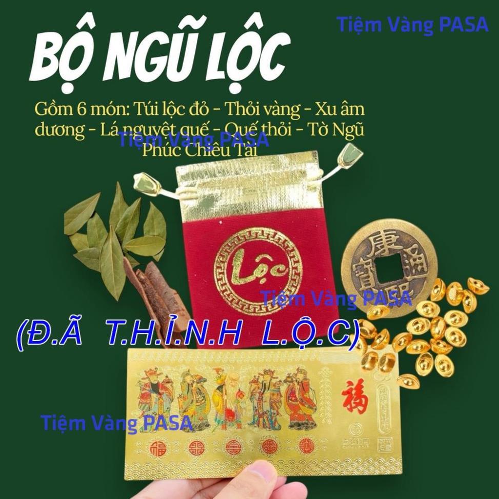 <RƯỚC LỘC> <Có Hướng Dẫn> Set Ngũ Lộc Nuôi Tiền Cái Đài Loan – Gồm 6 Món Phong Thủy , Tăng Lộc Đầu Năm