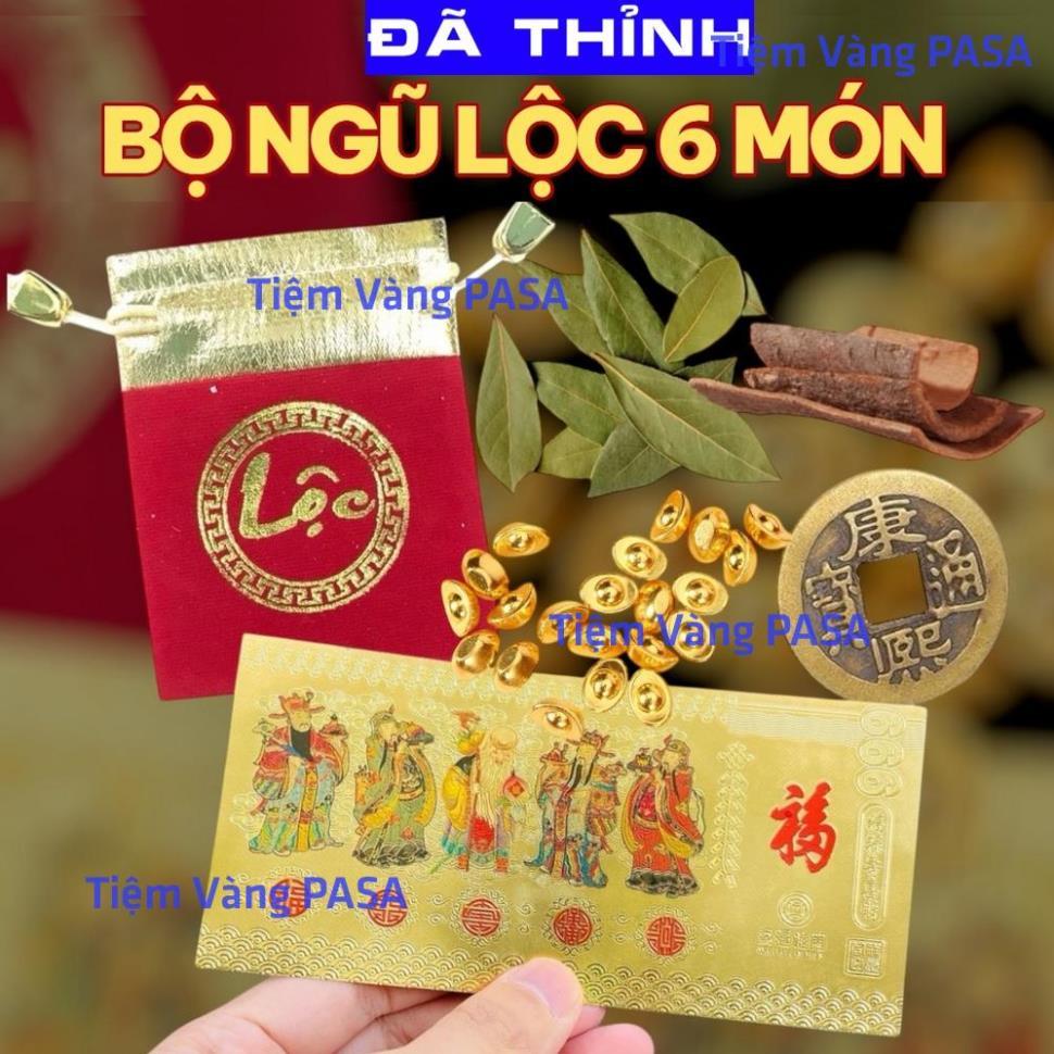 <RƯỚC LỘC> <Có Hướng Dẫn> Set Ngũ Lộc Nuôi Tiền Cái Đài Loan – Gồm 6 Món Phong Thủy , Tăng Lộc Đầu Năm