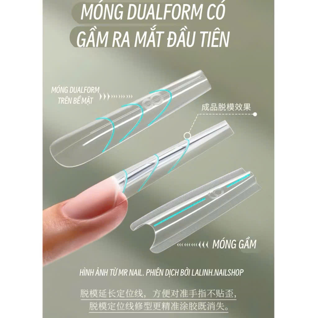 Móng làm dual form chống tràn, móng úp gel gôm mr nail , móng dual form chống tràn gầm, móng dual forrm cao cấp