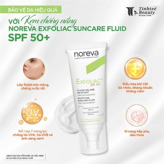 Kem chống nắng làm mờ khuyết điểm dành cho da dầu mụn Noreva Exfoliac Matifing Suncare Fluid SPP50+ 40ML