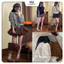 Áo cardigan len lông thỏ kẻ sọc ngang phối cúc đồng LEN252