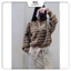 Áo cardigan len lông thỏ kẻ sọc ngang phối cúc đồng LEN252