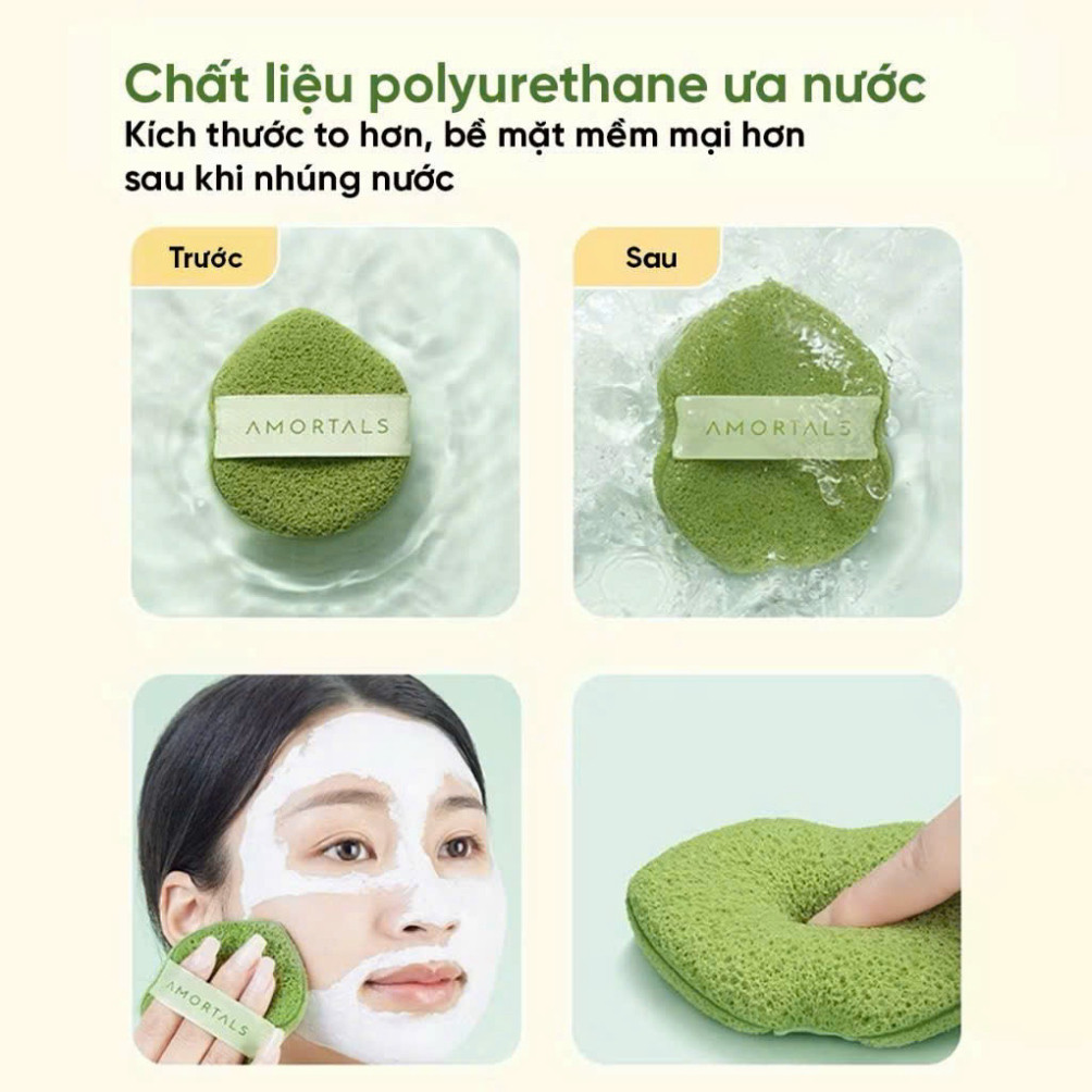3 Bông Mút Rửa Mặt Polyurethane Cao Cấp – Tạo Bọt Mịn, Làm Sạch Sâu, Mềm Da Tự Nhiên