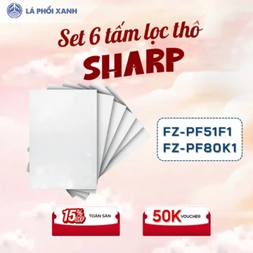 Set 6 tấm màng lọc thô FZ-PF51F1 FZ-PF80K1, Màng lọc thô máy lọc không khí thay thế