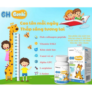 GH Genki Nhật Bản – Viên Nhai Kích Hoạt Gen, Hỗ Trợ Tăng Chiều Cao | Hộp 90 Viên 300mg Chính Hãng