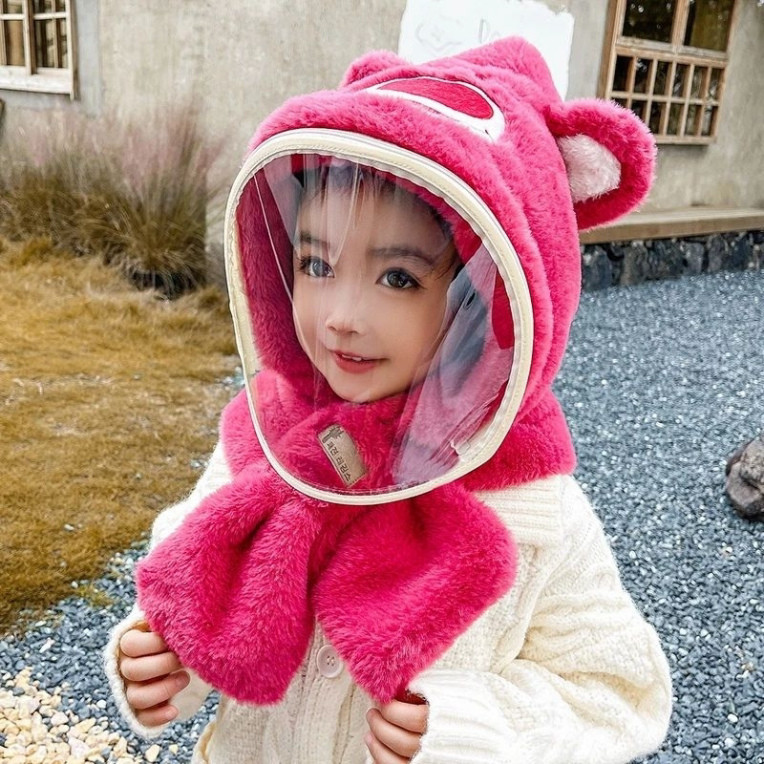 Mũ Len Lông Cừu Hạn Chế Gió Bụi Kèm Kính Bảo Vệ Đầu Thời Trang Chắc Chắn Ấm Áp