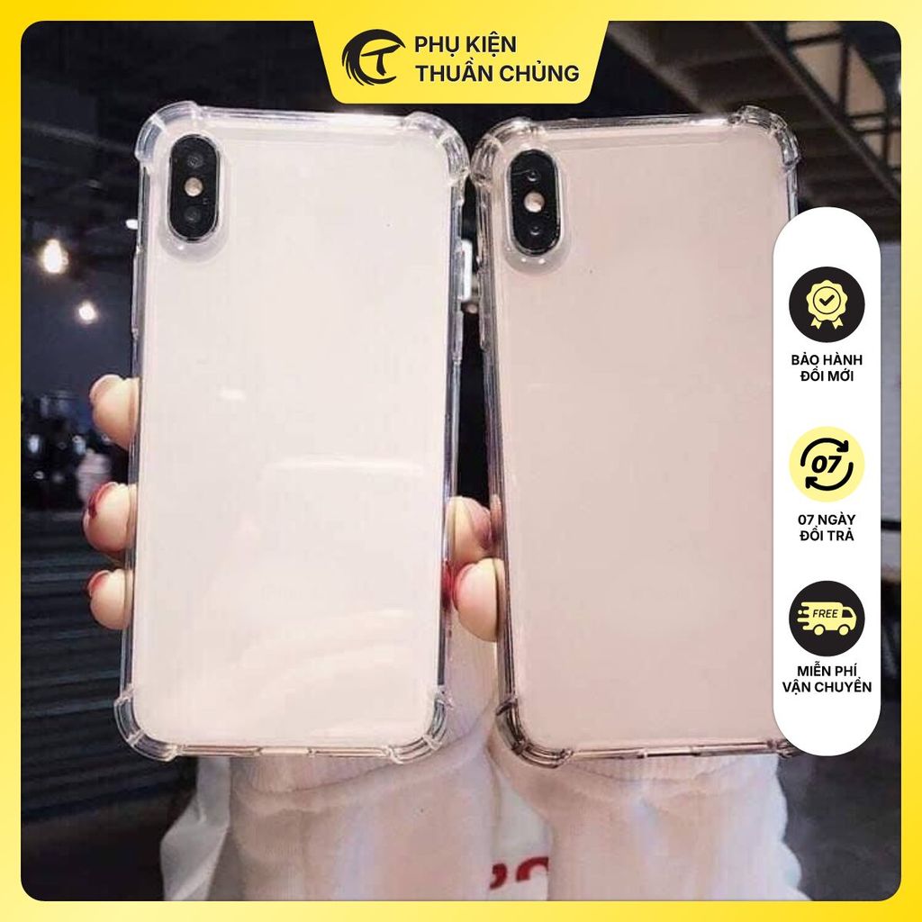 Ốp dẻo chống sốc cho iPhone 6 7 8 X XS XS 11 12 13 14 15 16 17 Pro Max Plus Air bảo vệ 6D dẻo, viền camera chống trầy