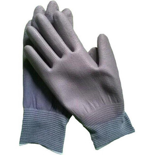 SET 10 ĐÔI Găng tay xám lao động phủ PU lòng bàn tay chống cắt - Bao tay bảo hộ phủ sơn xanh đen, có hạt chống trượt