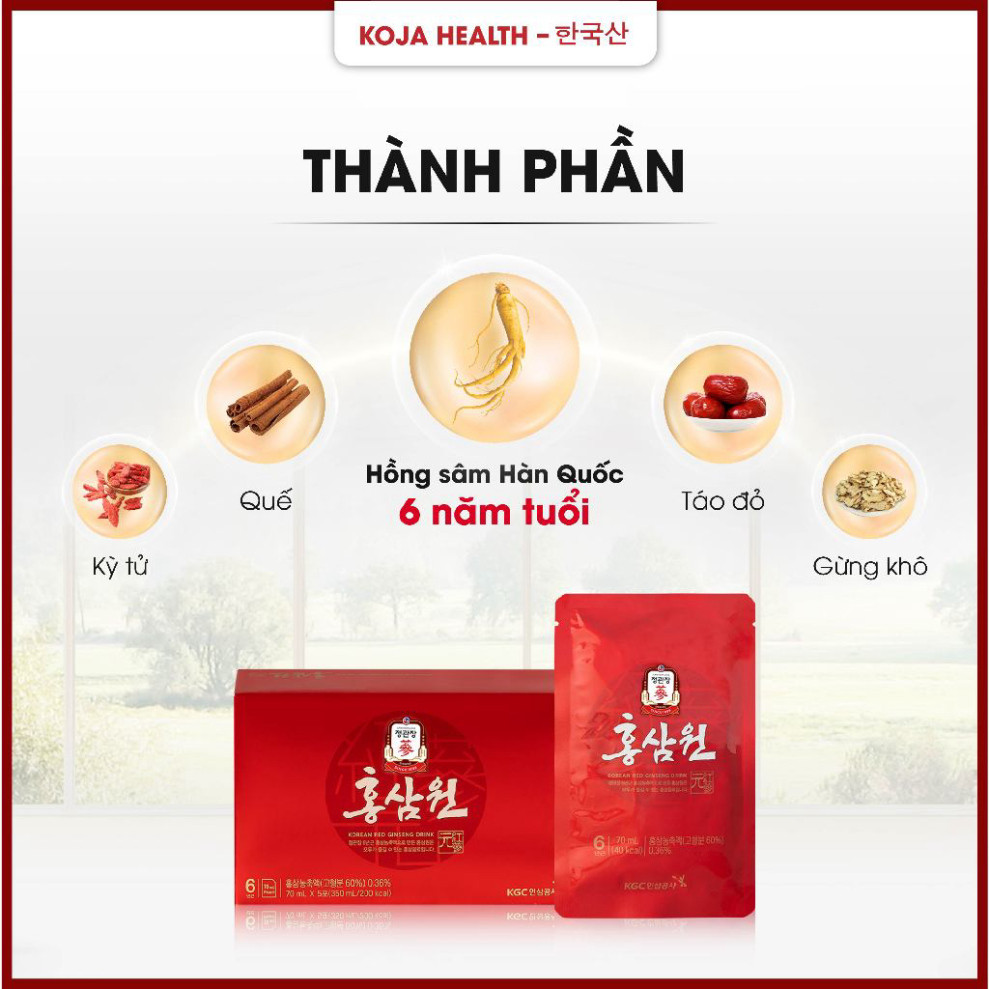 Nước Uống Hồng Sâm Won KGC Jung Kwan Jang 6 Năm Tuổi Chất Lượng Từ Hàn Quốc ( hàng mới về )