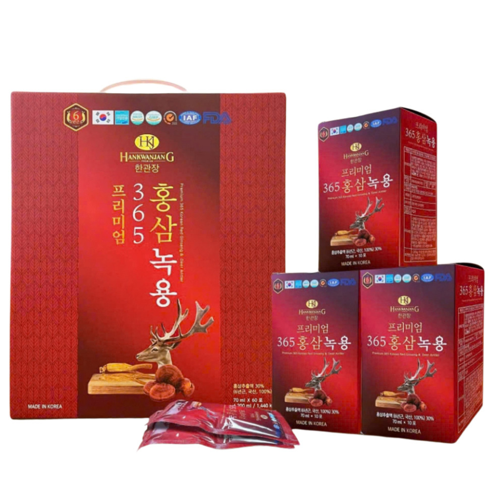 Nước Hồng Sâm Linh Chi Nhung Hươu Hankwanjang Mẫu Mới (70ml x 60 gói) - Sản phẩm từ KOREPHARMA ( hàng mới về )