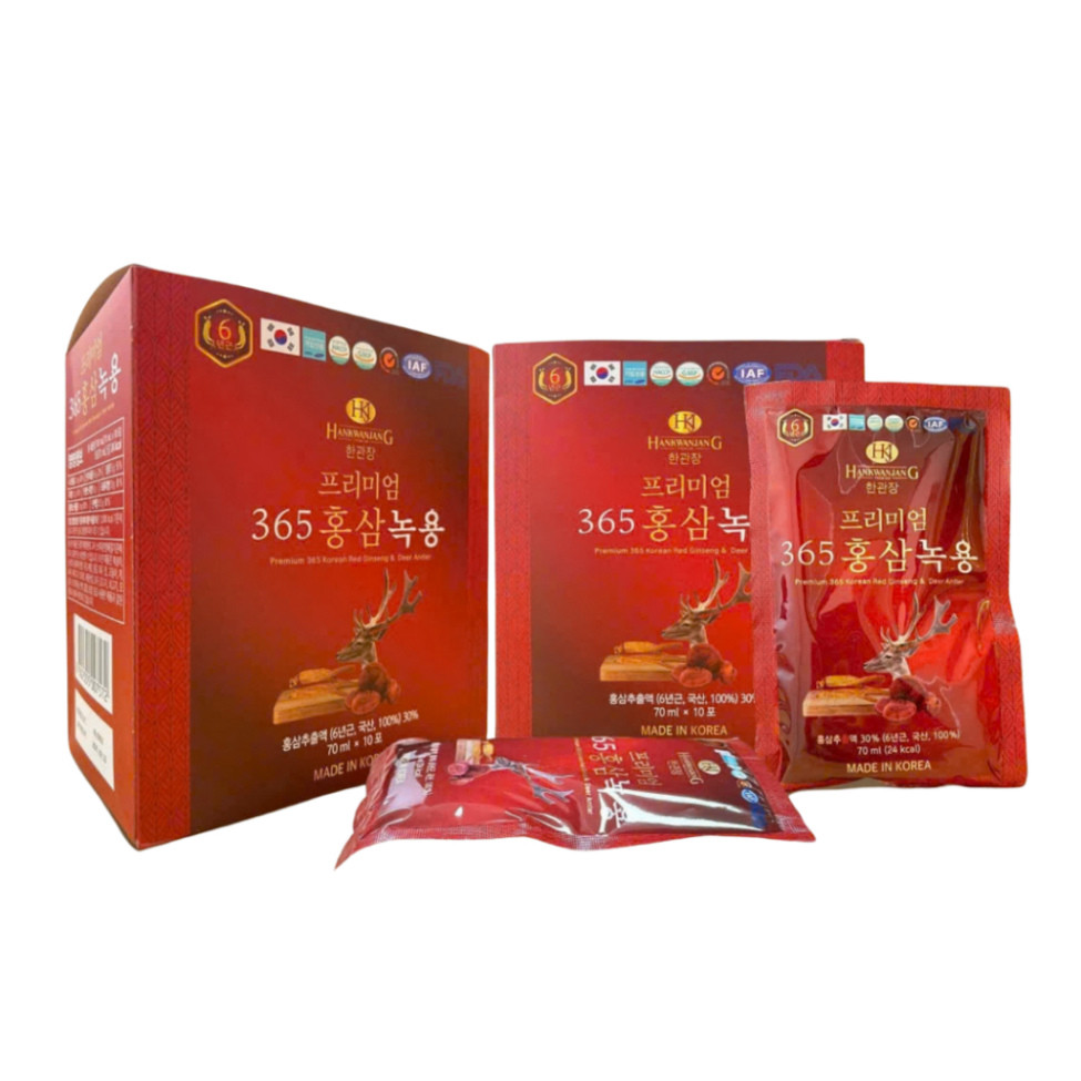 Nước Hồng Sâm Linh Chi Nhung Hươu Hankwanjang Mẫu Mới (70ml x 60 gói) - Sản phẩm từ KOREPHARMA ( hàng mới về )