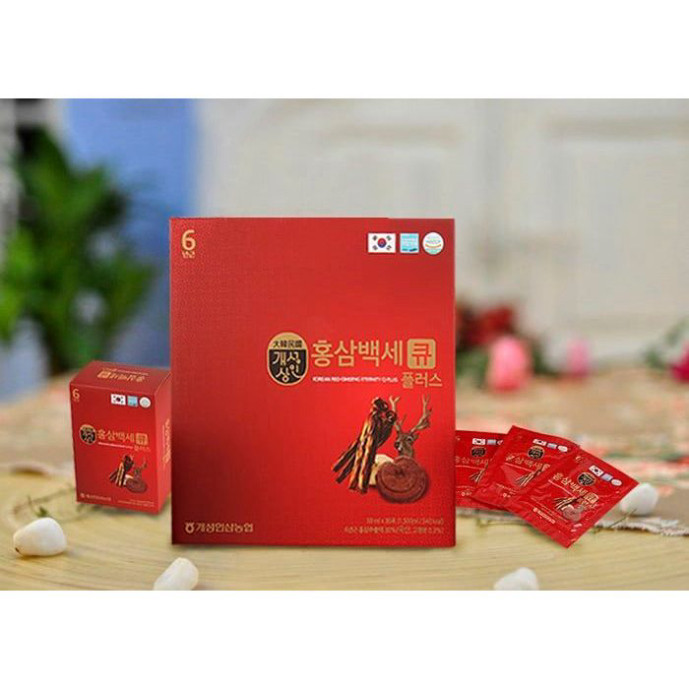 [Tặng kèm túi] Nước hồng sâm Nhung Hươu và nấm Linh Chi Q Plus Hansusam Hộp 30 gói 50ml ( hàng mới về )