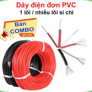 Dây điện PVC, 1 lõi đồng si chì, nhiều lõi mạ thiếc, 20-22AWG