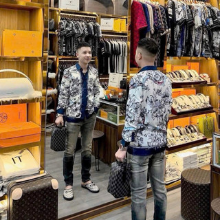 Áo Sơ Mi Dài Tay Hoa Văn Nghệ Thuật Đẳng Cấp Form Slim Màu Trắng Xanh Navy - Ninh Shop Boy Phố 2025