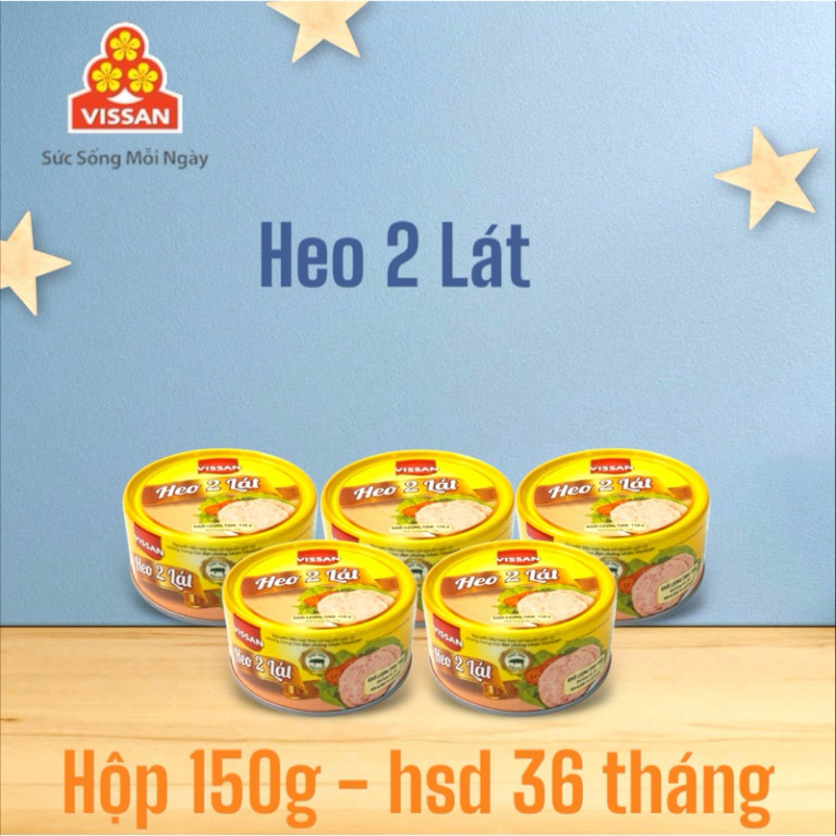 [ COMBO 5 HỘP ] Heo 2 Lát Vissan Lonin 150g Chính Hãng Date 2029