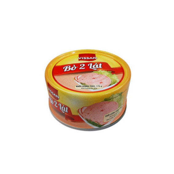 [Combo 5 hộp] Bò 2 Lát Lonin Vissan 170g Chính Hãng Date 2028, HSD 36 Tháng, Ăn Liền Tiện Lợi